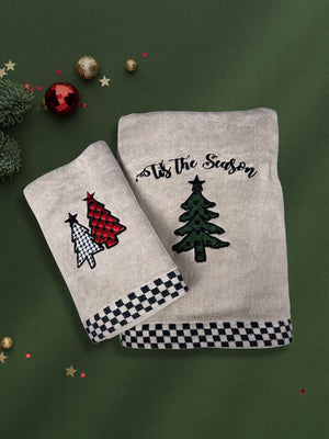 'Its the Season' Festive Embroidery 4 Piece Towel Set