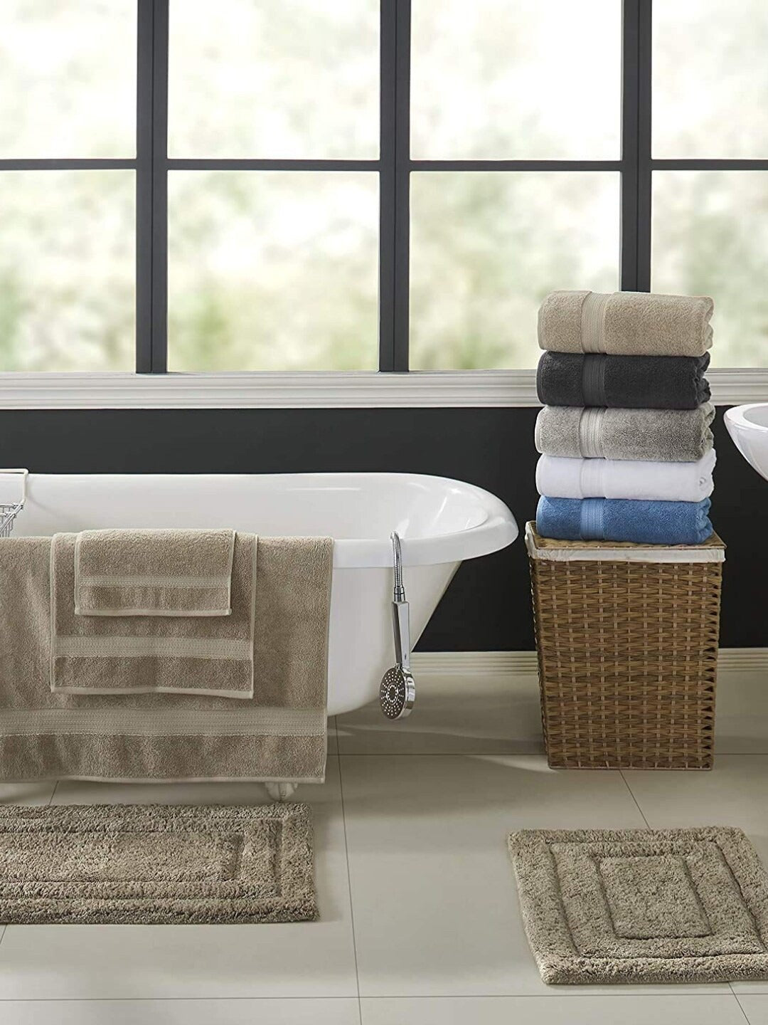 Soft Plush 2800 GSM - 2 Piece Bathroom Rug Set (Blue)