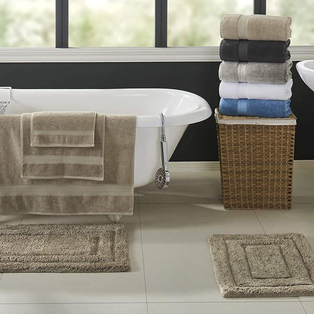 SENSES by Riba Premium Cotton Bathmat | Bathroom Rug | Thick,Super Soft, Quick Dry | Non-Skid with SBE/Hot Melt Spray Backing | 2800 GSM