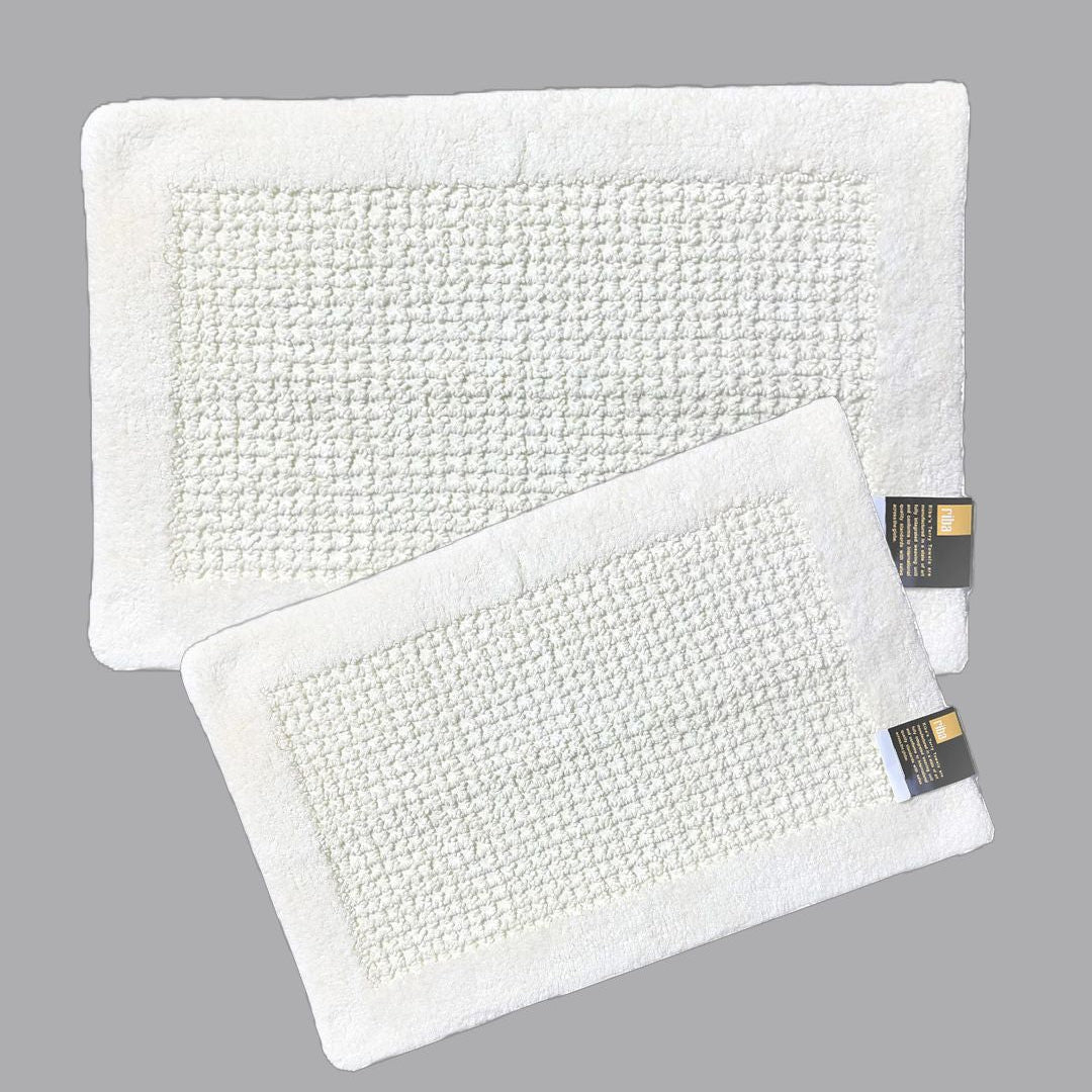 senses cotton popcorn bathroom rug set of 2 - ivory