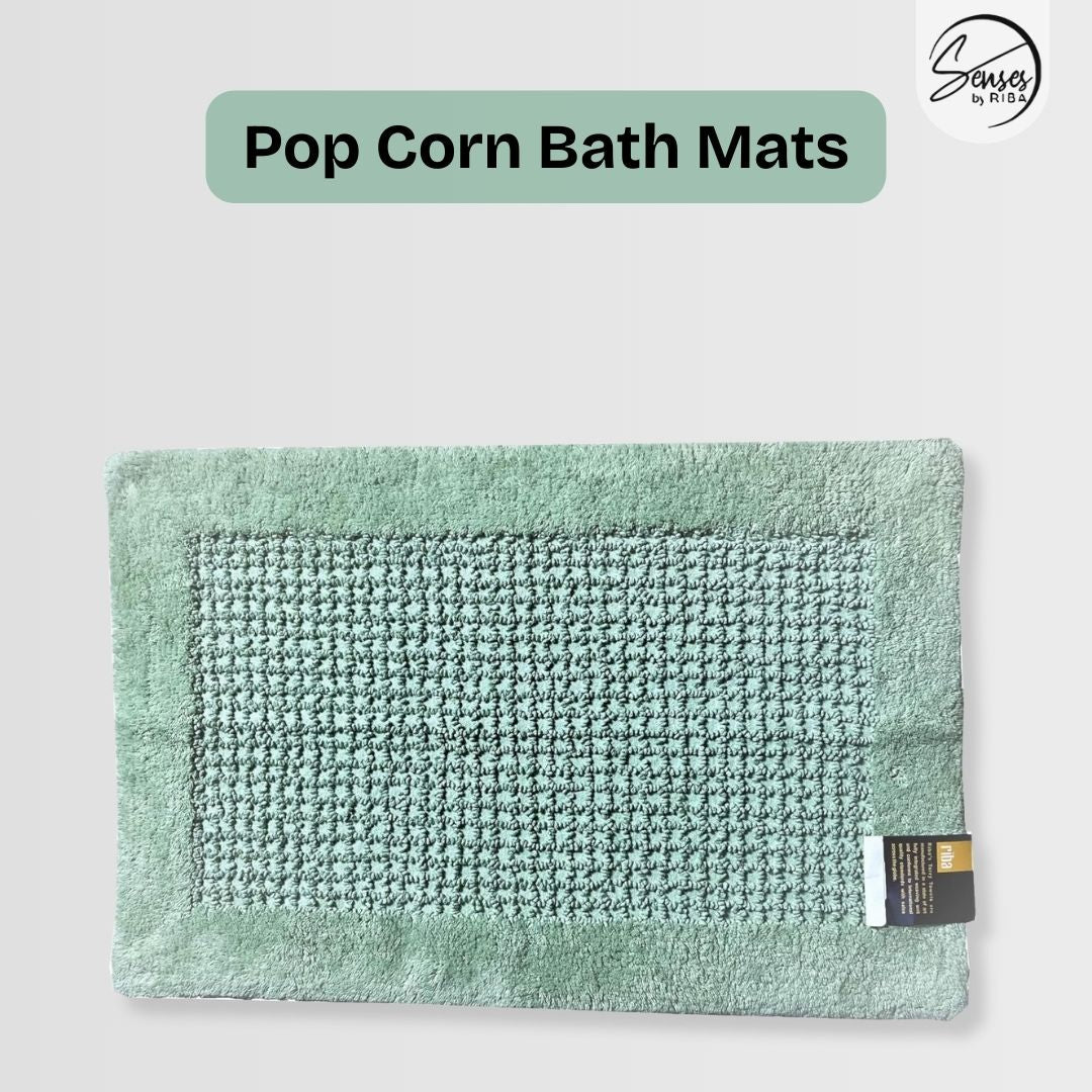 senses cotton popcorn bathroom rug set of 2 - pale green