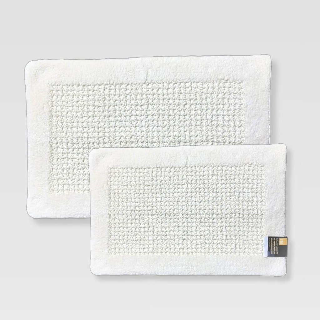 senses cotton popcorn bathroom rug set of 2 - ivory