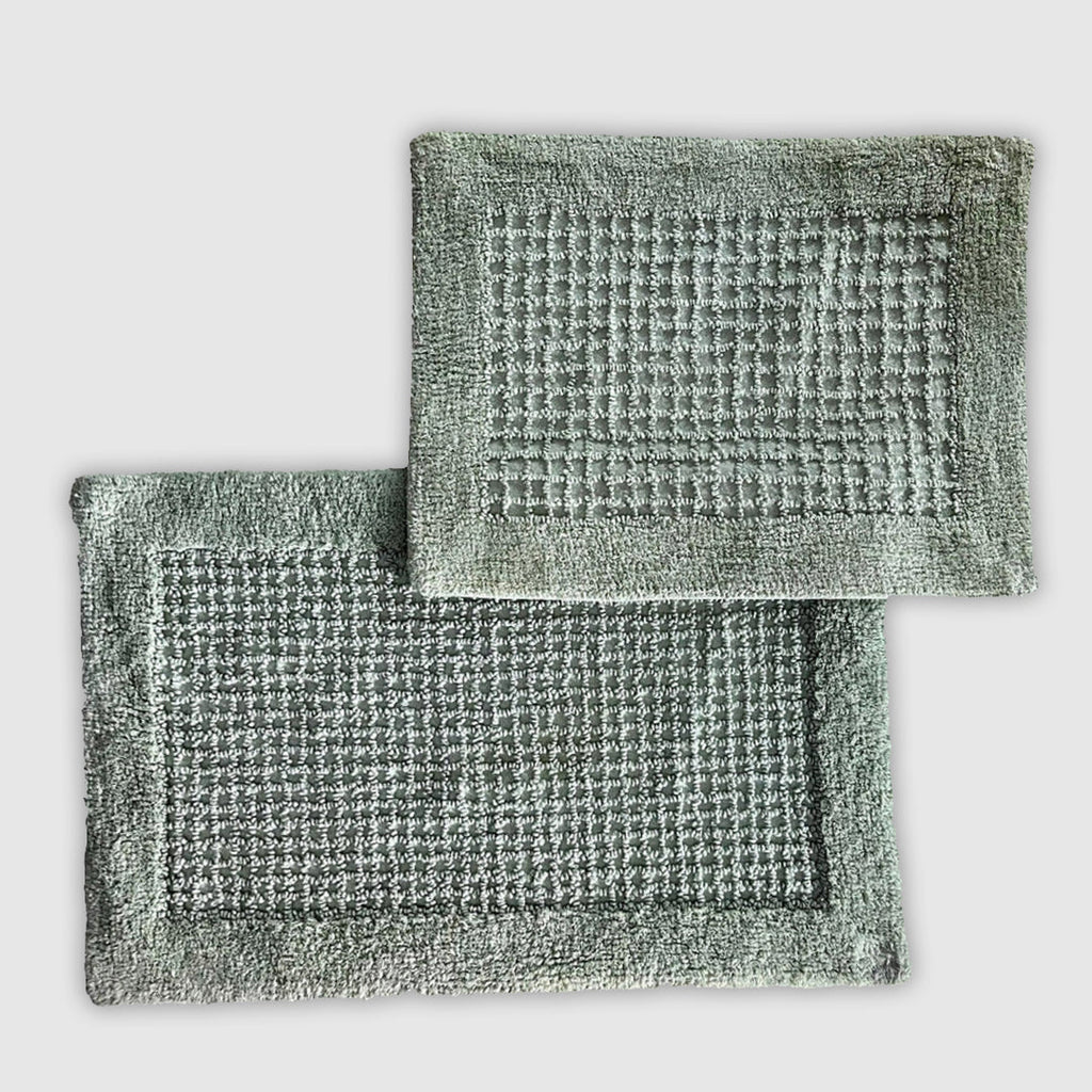 senses cotton popcorn bathroom rug set of 2 - pale green