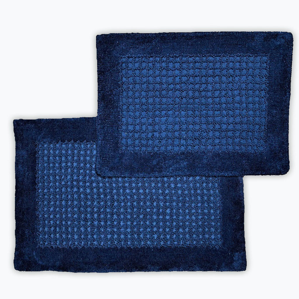 senses cotton popcorn bathroom rug set of 2 - navy