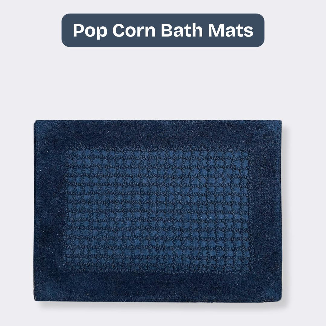 senses cotton popcorn bathroom rug set of 2 - navy