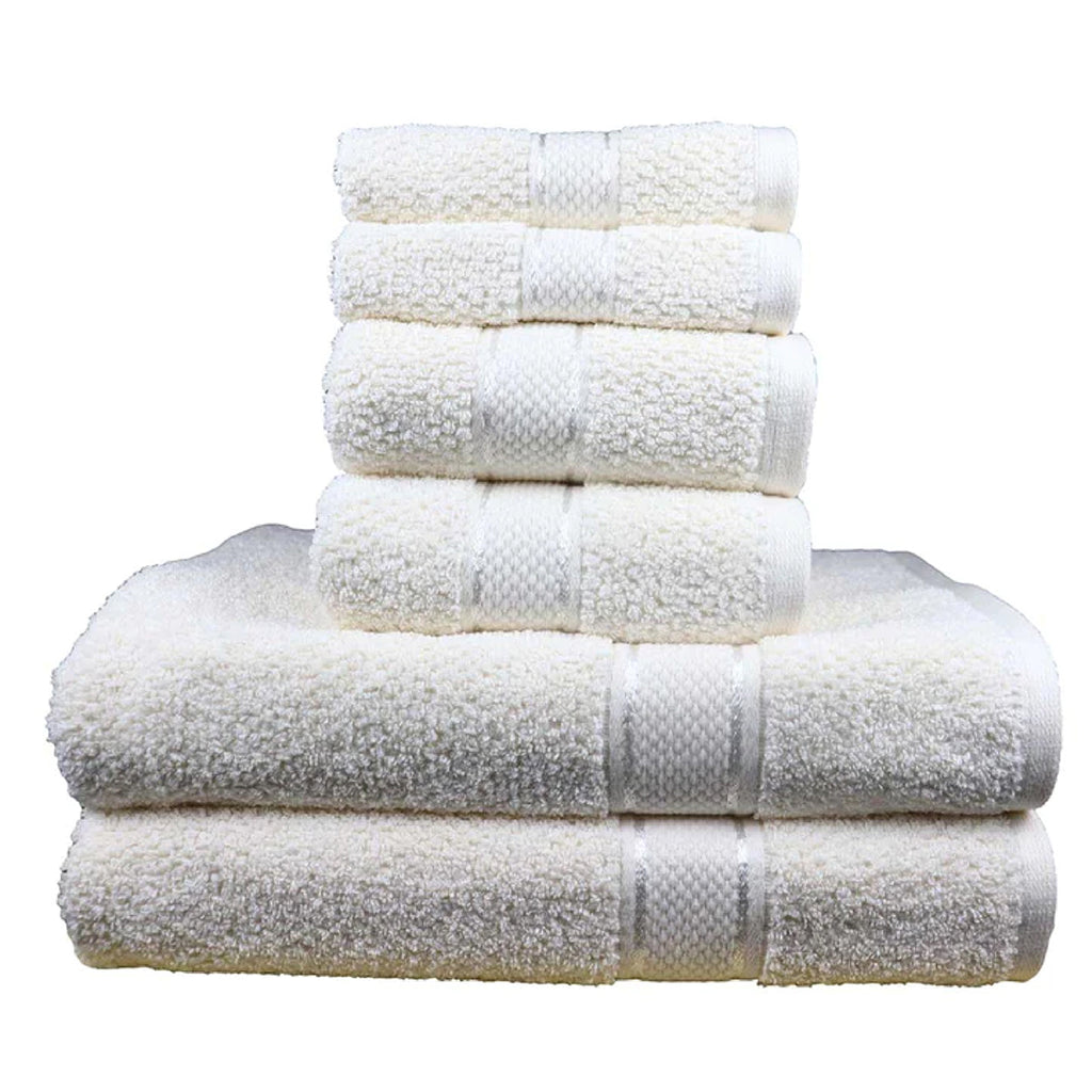 550 GSM 6 Piece Towels Set - White