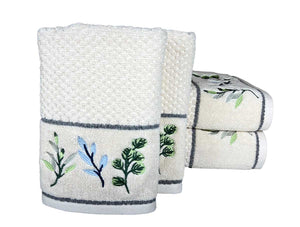 4 Piece Blue Bells Embroidery Towel Set-Style 4
