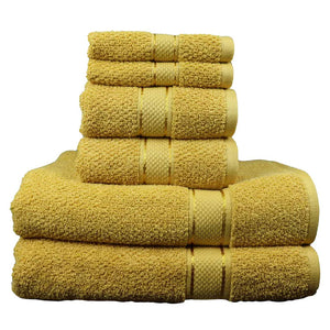 550 GSM 6 Piece Towels Set - Mustard