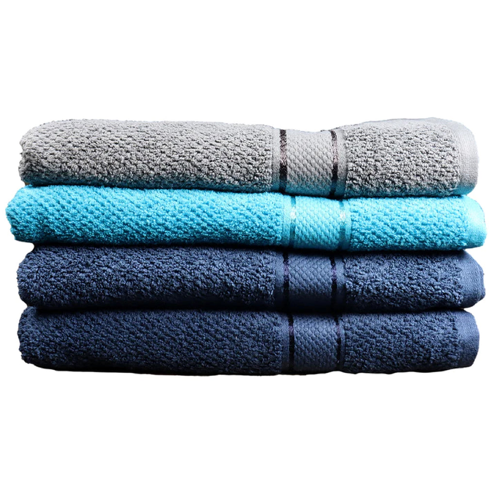 550 GSM 4 Piece Bath Towel Set (2 pcs Navy,Charcoal,Turquoise)