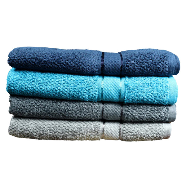 550 GSM 4 Piece Bath Towel Set (Charcoal,Silver Grey,Navy,Turquoise)