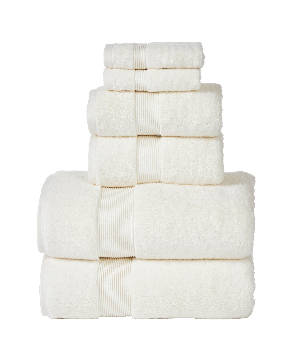 703 GSM 6 Piece Towels Set - Ivory