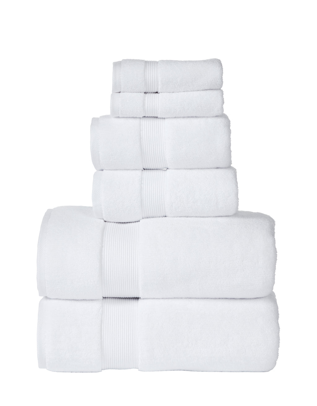 703 GSM 6 Piece Towels Set - White