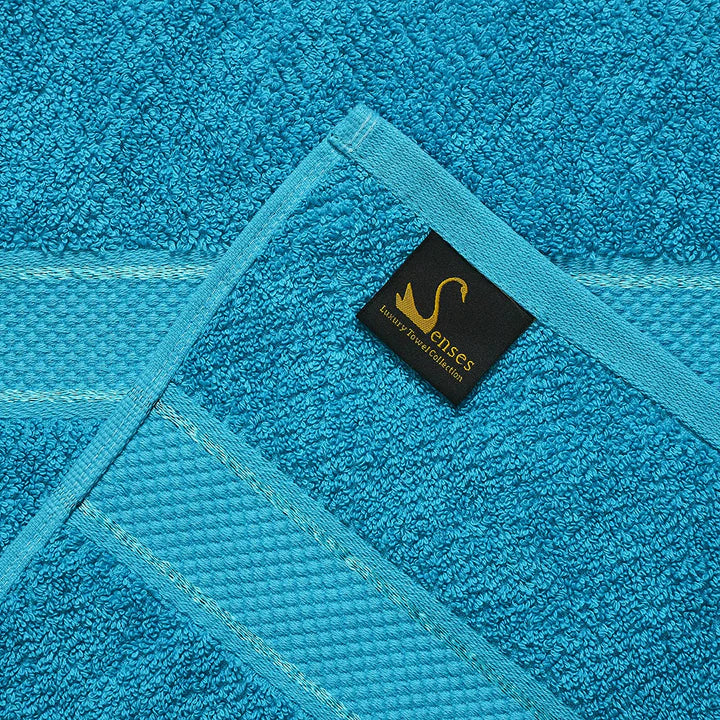 550 GSM 4 Piece Bath Towel Set (2 pcs Silver Grey,Navy,Turquoise)