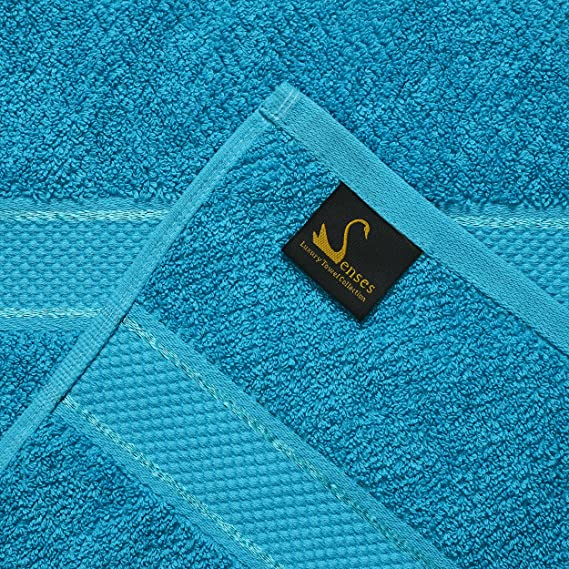 550 GSM 4 Piece Bath Towel Set (2 pcs Charcoal,Navy,Turquoise)