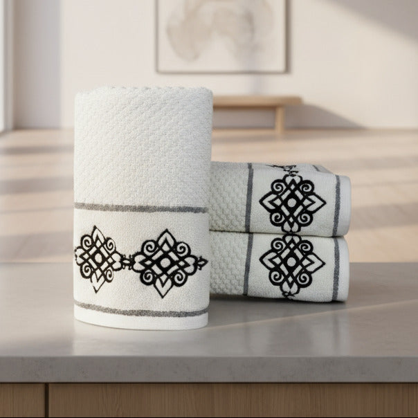 4 Piece Vintage Embroidery Towel Set-Style 1