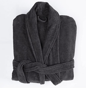Plush Terry Cotton Unisex Bath Robe (Grey)