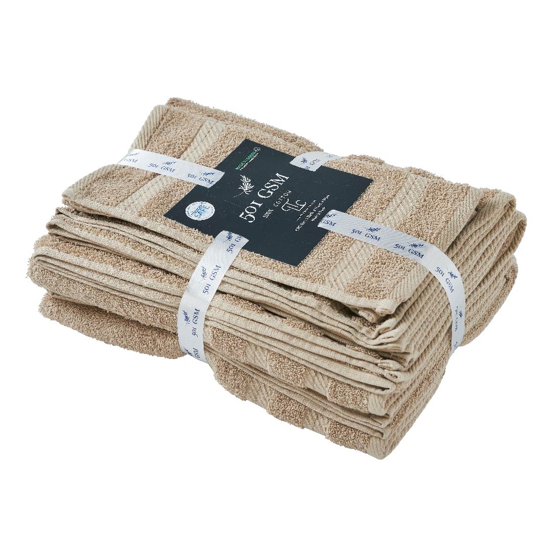 501 GSM 8 Piece Towels Set - Taupe