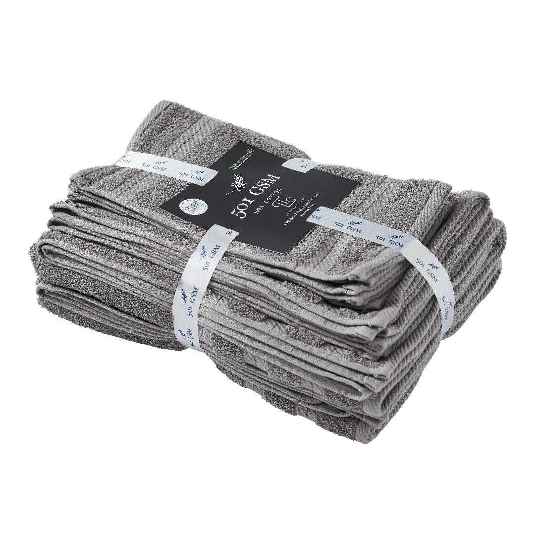 501 GSM 8 Piece Towels Set - Grey