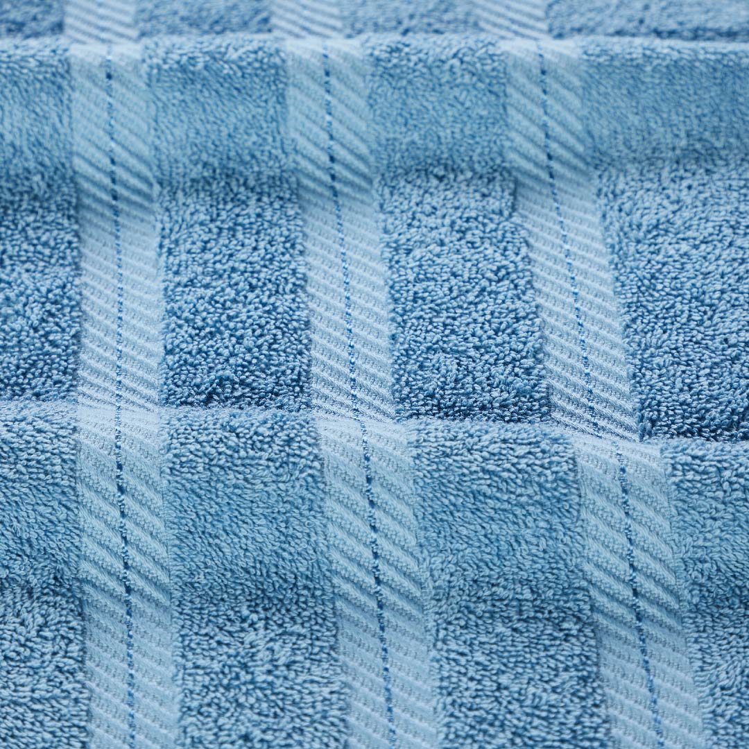 501 GSM 8 Piece Towels Set - Blue